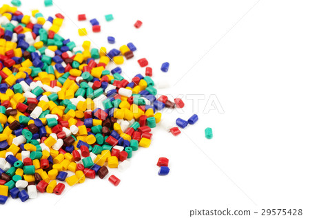 Colourful plastic granules 29575428