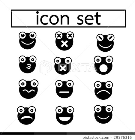 Frog emotion icon set illustration design Frog emotion icon set illustration design 29576316