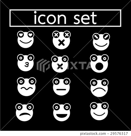 Frog emotion icon set illustration design Frog emotion icon set illustration design 29576317