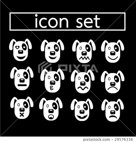 dog emotion icon set illustration design 29576338