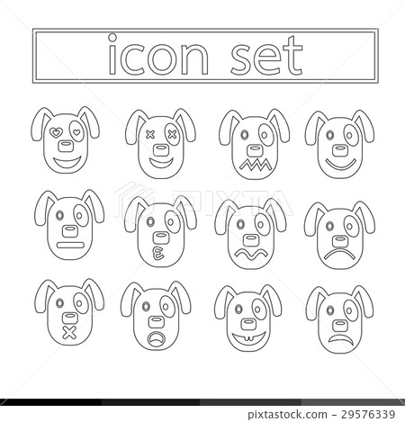 dog emotion icon set illustration design 29576339