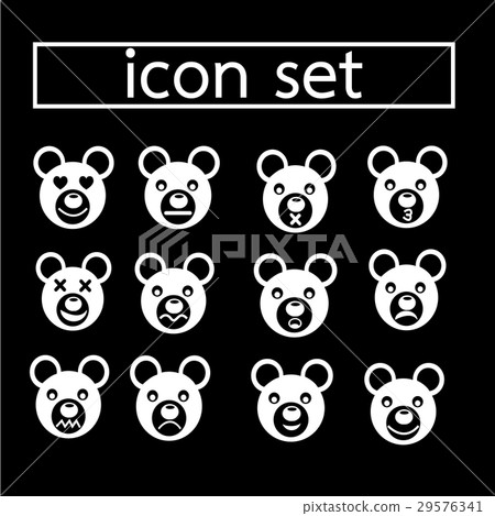 bear emotion icon set illustration design 29576341