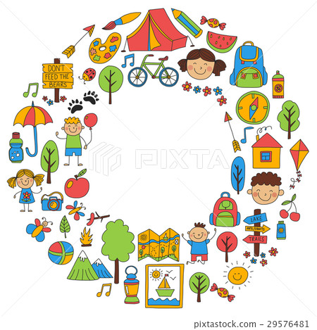 Summer camp Children, kids camping Children plays 29576481