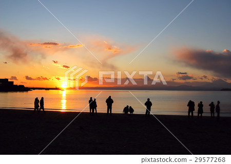 Sunset over the Zushi coast 29577268