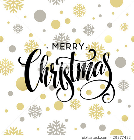 Merry Christmas gold glittering lettering design - Stock Illustration ...