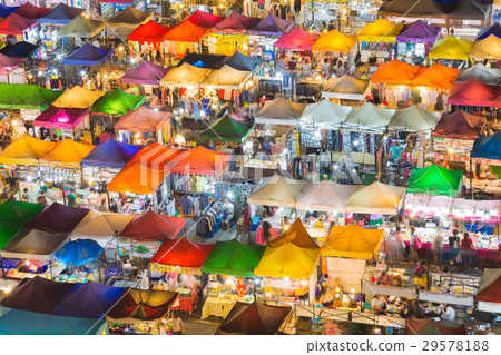 Multiple colour night market roof top Multiple colour night market roof top 29578188