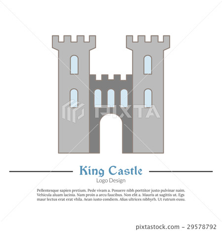 Medieval colorful logo emblem template, flat style 29578792