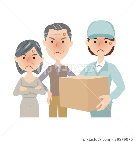 Worker Delivery Senior couple 29579070