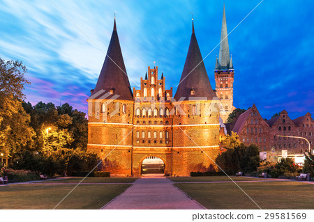 The Holsten Gate in Lubeck, Germany 29581569