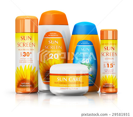 Set Of Sun Care Cosmetics - Stock Illustration [29581931] - Pixta