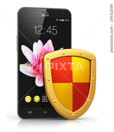 Mobile security and data protection concept - Stock Illustration ...