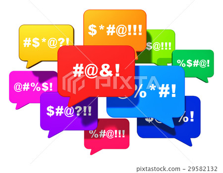 Color speech bubbles with censored swearing words 29582132
