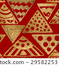 Hand drawn seamless pattern. Gold ethnic ornament. 29582253
