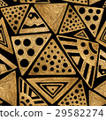 Hand drawn seamless pattern. Gold ethnic ornament. 29582274