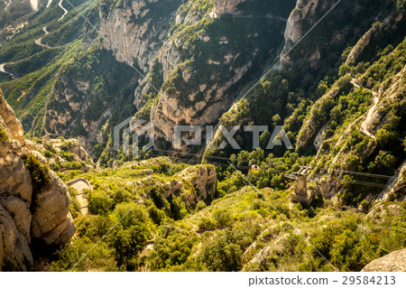 View to cableway to montserrat monastery View to cableway to montserrat monastery 29584213