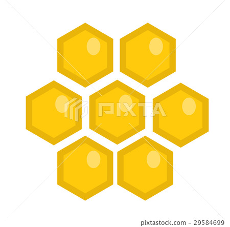 Honey comb icon, flat style. Isolated on white 29584699