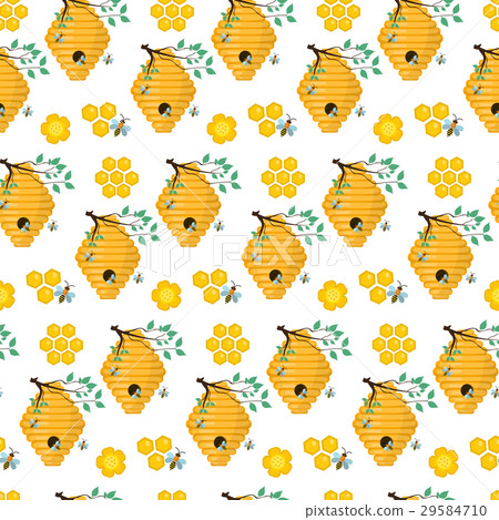 Honey seamless pattern. Beekeeping endless Honey seamless pattern. Beekeeping endless 29584710