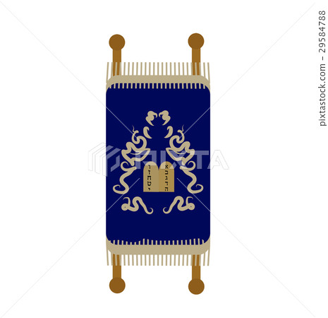 Torah icon, flat, cartoon style. Scroll Isolated 29584788