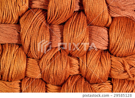 Brown twisted skeins of floss as background Brown twisted skeins of floss as background 29585128