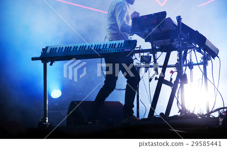 disc jokey mixing on stage  29585441