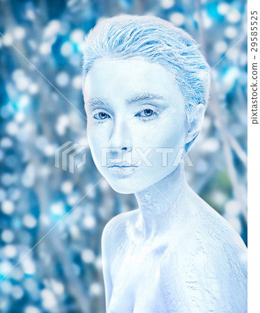 Attractive naked covered in ice woman, cold effect Attractive naked covered in ice woman, cold effect 29585525