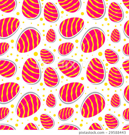 Vector Easter Seamless Pattern with Colorful Eggs 29588443