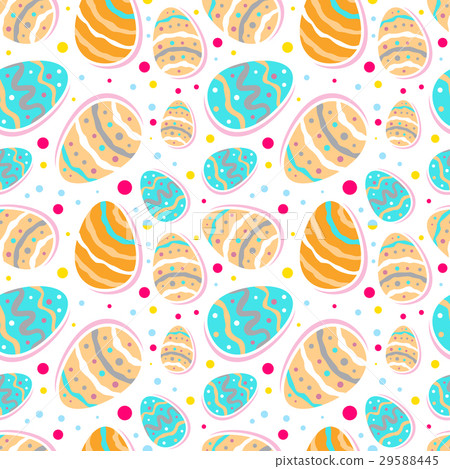 Vector Easter Seamless Pattern with Colorful Eggs - Stock Illustration ...