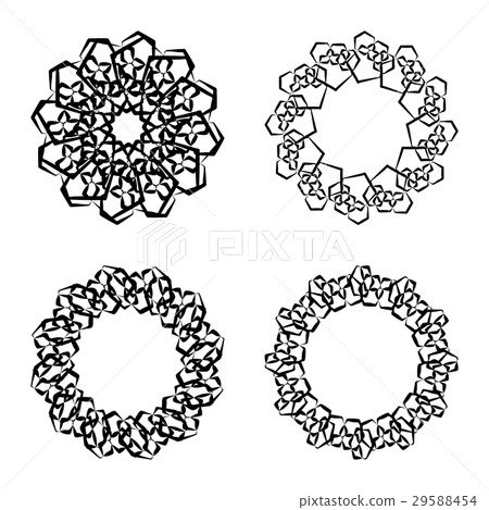Round or Circle Black and White Frames 29588454