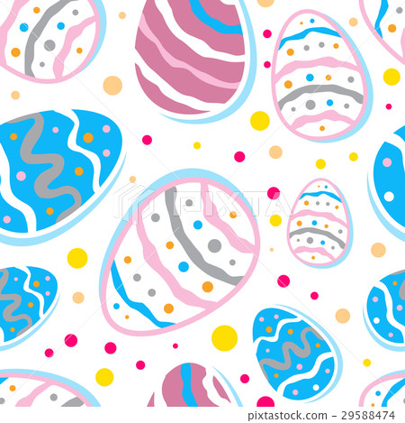 Vector Easter Seamless Pattern with Colorful Eggs - Stock Illustration ...
