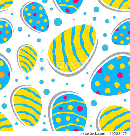 Vector Easter Seamless Pattern with Colorful Eggs - Stock Illustration ...