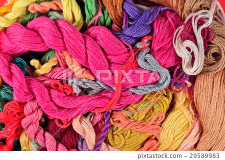 Colorful embroidery floss background Colorful embroidery floss background 29589983