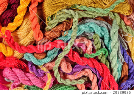 Colorful embroidery floss background Colorful embroidery floss background 29589986