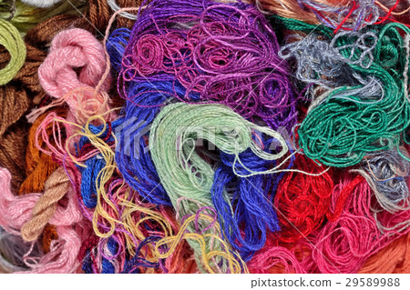 Colorful embroidery floss background Colorful embroidery floss background 29589988