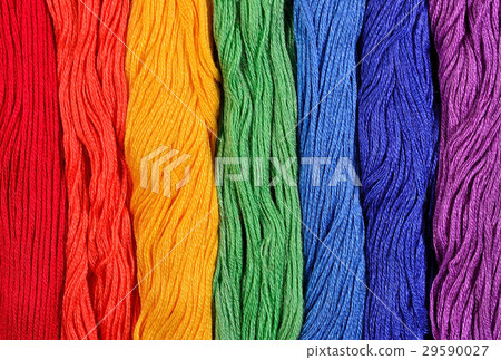 Colorful skeins of floss as background texture Colorful skeins of floss as background texture 29590027