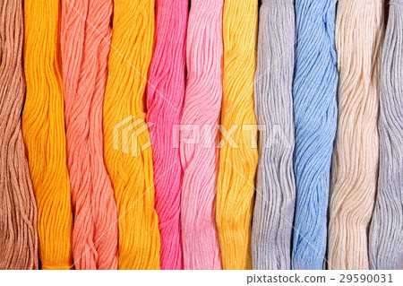Colorful skeins of floss as background texture Colorful skeins of floss as background texture 29590031