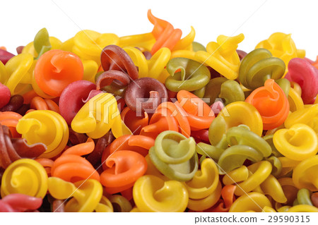 Heap of colored italian pasta Heap of colored italian pasta 29590315