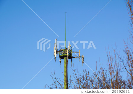 Antenna tower,antenna tower building with the blue 29592651