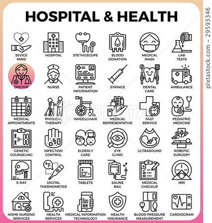 Hospital and Health concept icons 29593346