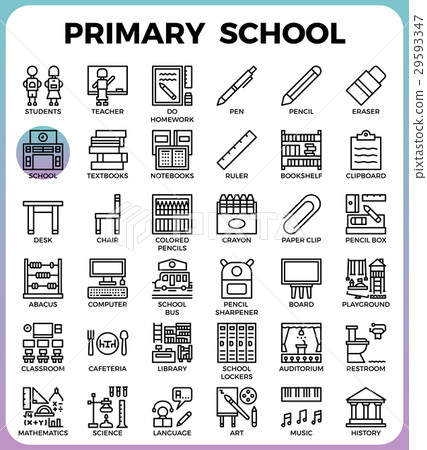 Primary school icon set 29593347