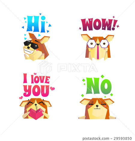 Flat Corgi Stickie Collection 29593850