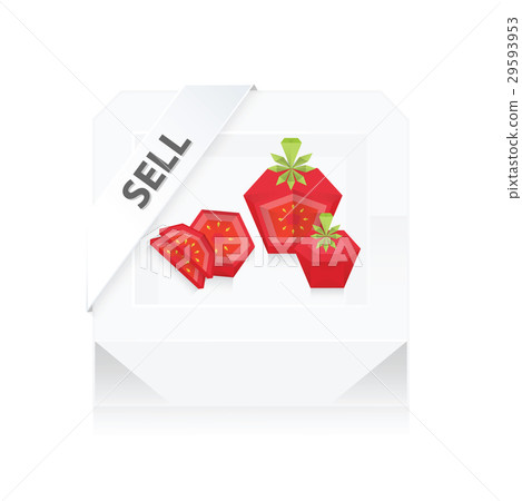 Sell Box Tomato 3D Origami Icon Sell Box Tomato 3D Origami Icon 29593953