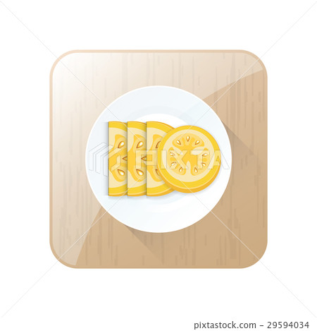 Tomato Yellow Sliced Color icon and button Tomato Yellow Sliced Color icon and button 29594034