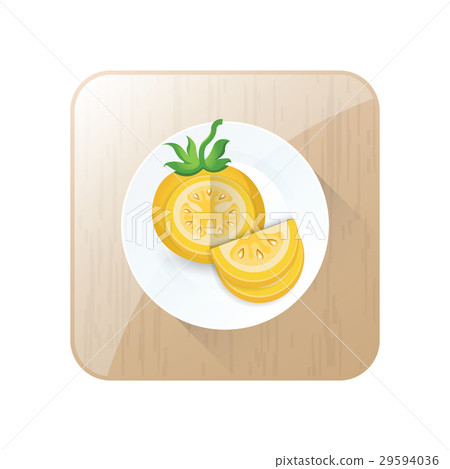 dissect Tomato Yellow Color icon and button 29594036