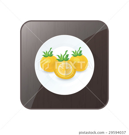 Tomato dissect Yellow Color icon and button Tomato dissect Yellow Color icon and button 29594037