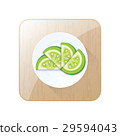 Green Sliced Tomato 3D Icon  and button 29594043