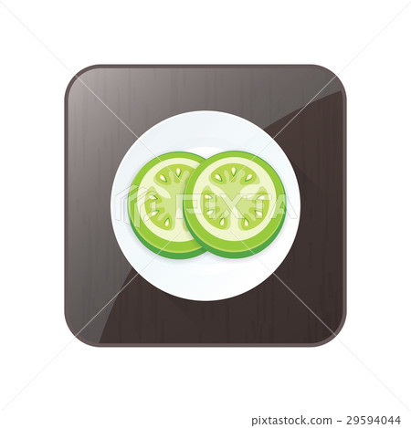 Green Tomato 3D Icon  and button 29594044