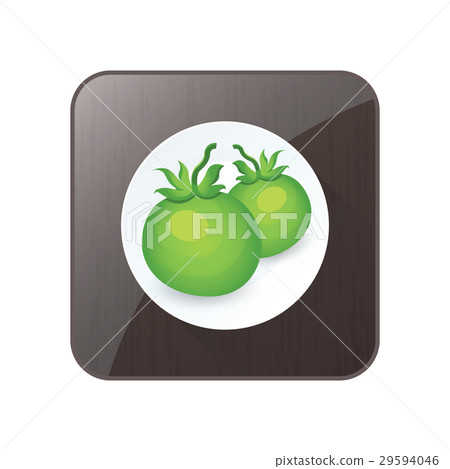 Green two Tomato 3D Icon and button Green two Tomato 3D Icon and button 29594046