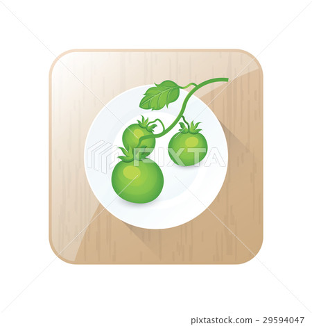 Green Tomato limb 3D Icon and button Green Tomato limb 3D Icon and button 29594047