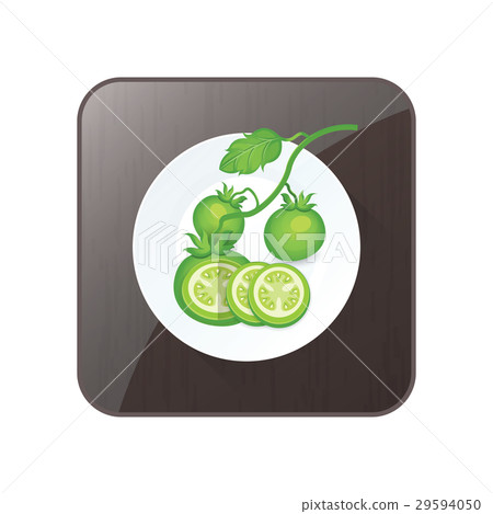 Set of Green Tomato 3D Icon and button Set of Green Tomato 3D Icon and button 29594050