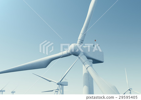 Offshore wind turbine farm in the sea, ocean 29595405